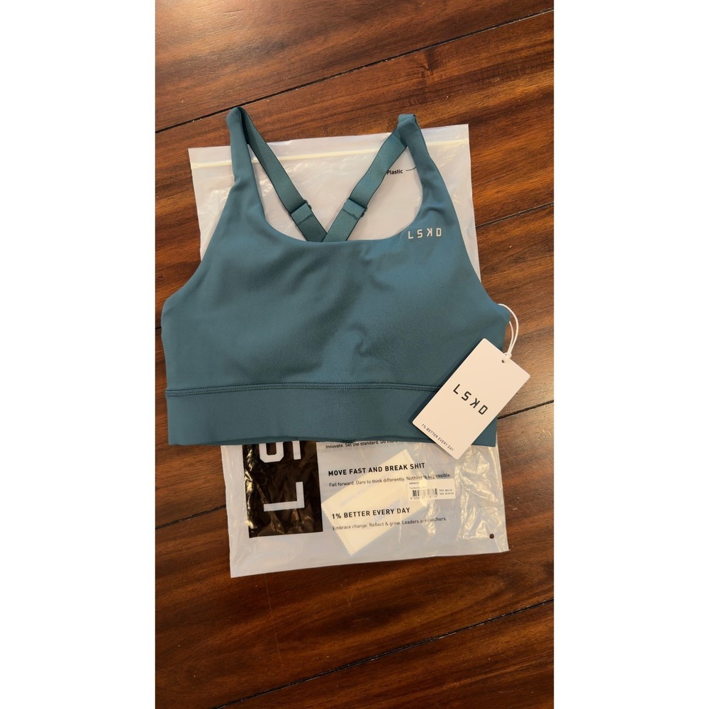 LSKD Accelerate Sports Bra Transformative Teal Size Small NWT NEW